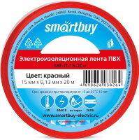 Изолента Smartbuy, 0.13х15мм, 20 метров, красная (SBE-IT-15-20-r)