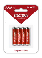 Батарейка алкалиновая Smartbuy LR03/4B (48/480)  (SBBA-3A04B)