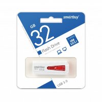 USB 3.0/3.1 накопитель  Smartbuy 32GB IRON White/Red (SB32GBIR-W3)