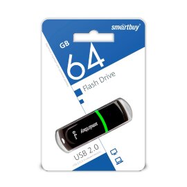 USB 2.0 накопитель Smartbuy 64GB Paean Black (SB64GBPN-K) - 