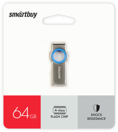 USB 2.0 накопитель Smartbuy 064GB MC2 Metal Blue (SB064GBMC2) - 